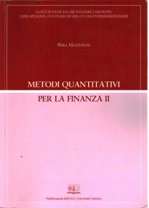 Metodi quantitativi per la finanza II