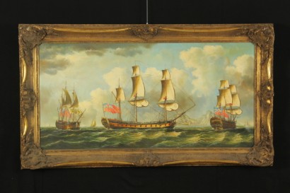 900 art, 20th-century art, marina, ships, warships, flags of English colony, English colonies, warships of the English colonies