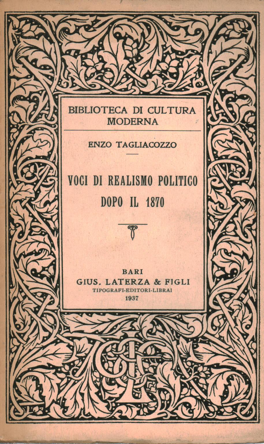 Voci di Realismo Politico dopo il 1870, Enzo Tagliacozzo