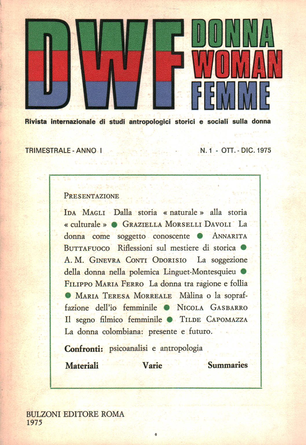 DWD Frau Woman Femme N. 1 1975, s.zu.