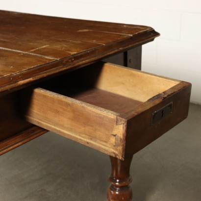 Large Wooden Table Cherry Wood Italy Mid 1800s