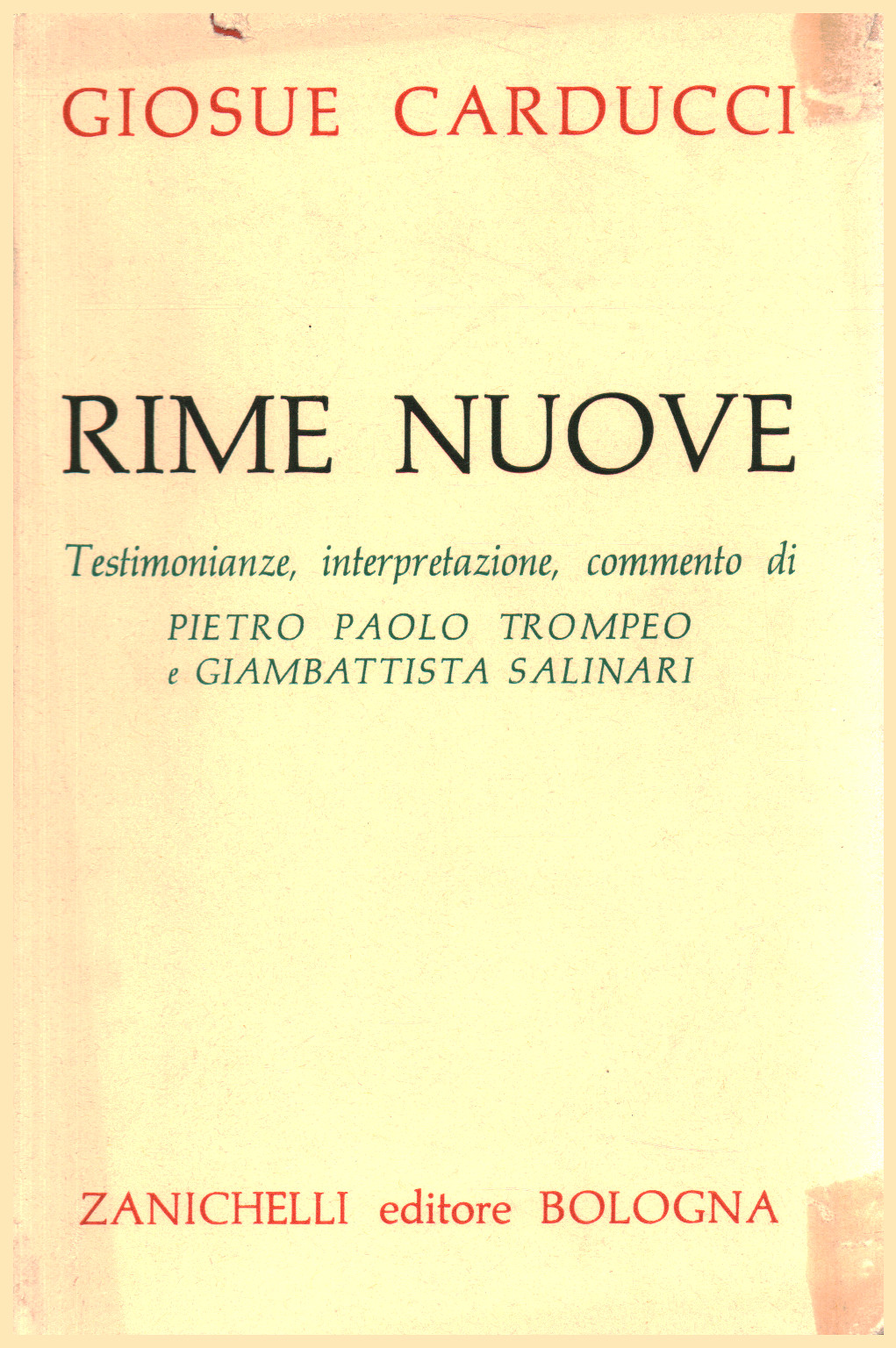 Rime Nuove Giosue Carducci Poesia Italiana Poesia Libreria Dimanoinmano It