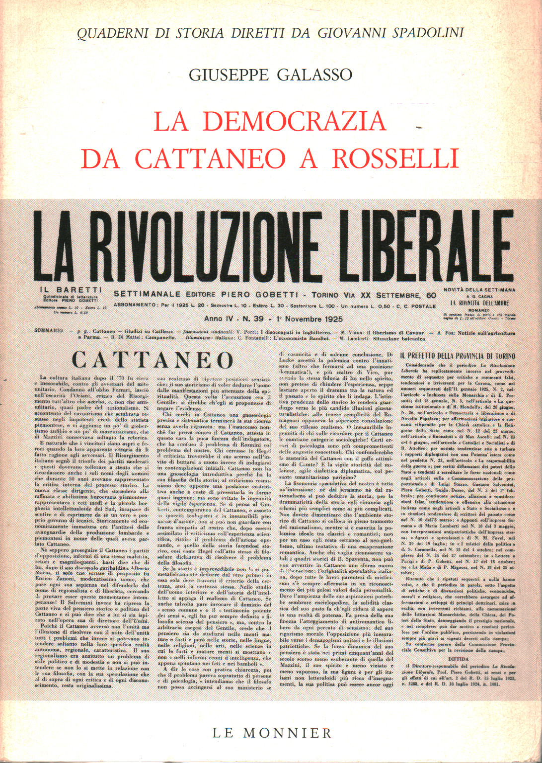 Democracy from Cattaneo to Rosselli, s.a.