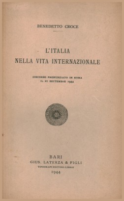 L'Italia nella vita internazionale