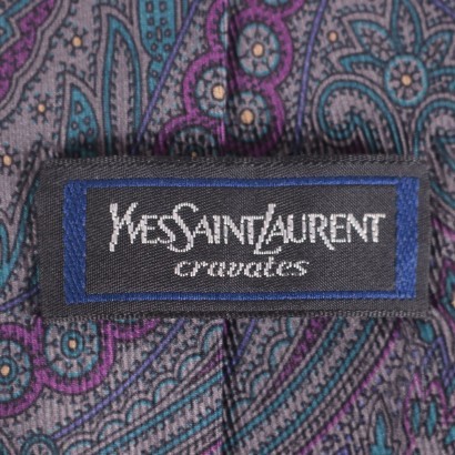 #vintage #vintageclothing #vintageabitivintage #vintagemilano #vintagemoda #mensfashion #vintageuomo #parisfashion, Corbata paisley YSL vintage Verde gris