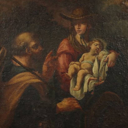 The Flight Into Egypt Oil On Canvas 18th Century