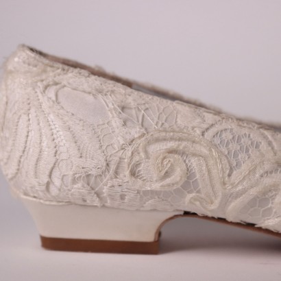 #vintage #abbigliamentovintage #abitivintage #vintagemilano #modavintage ,Scarpe Vintage in Pizzo Bianco