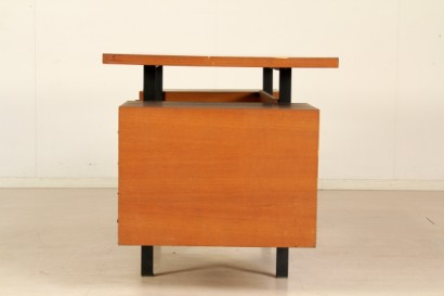 modernariato, scrivania modernariato, scrivania anni 50, scrivania anni 60, scrivania con cassetti, legno e teak, piano in formica