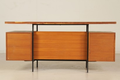 modernariato, scrivania modernariato, scrivania anni 50, scrivania anni 60, scrivania con cassetti, legno e teak, piano in formica