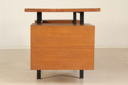 modernariato, scrivania modernariato, scrivania anni 50, scrivania anni 60, scrivania con cassetti, legno e teak, piano in formica