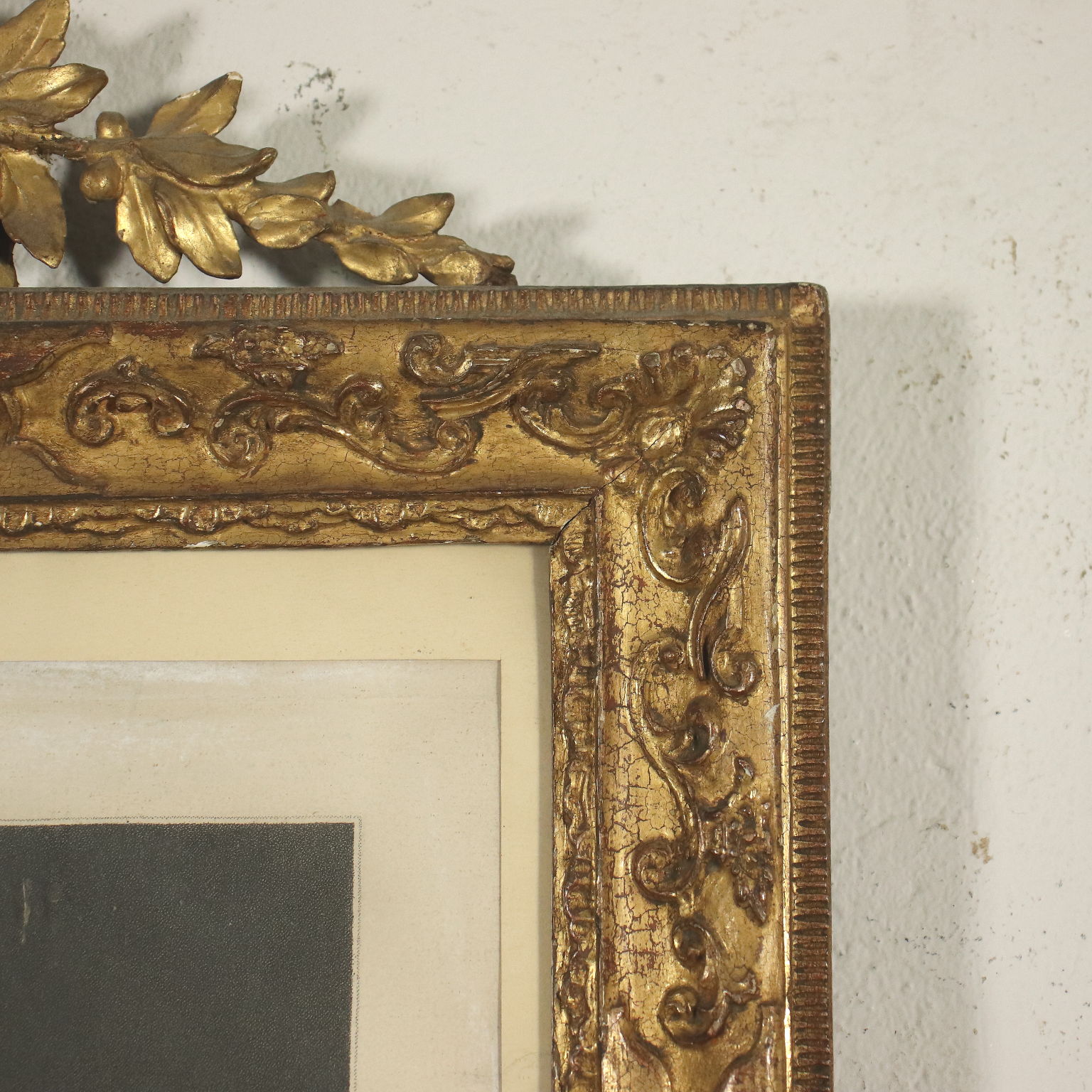 Cornice antica, cornice barocca antica, fatta a mano, unica, oro