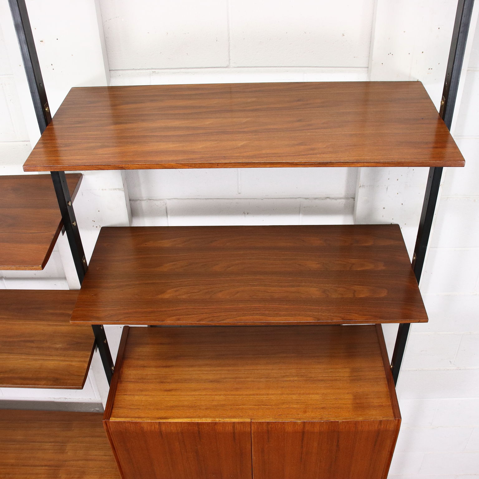 LIBRERIA VINTAGE TERRA CIELO SCAFFALE 14 RIPIANI DESIGN LEGNO TEAK ANNI  50/60