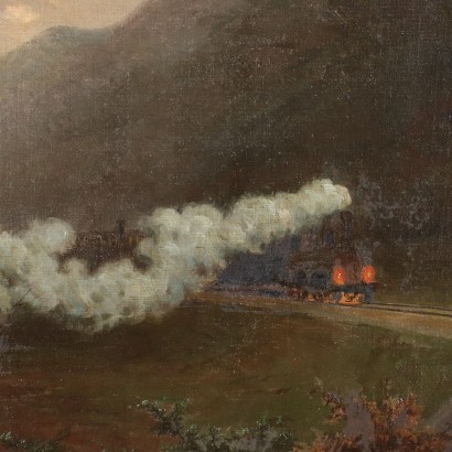 Alfonso Simonetti,Paesaggio all'alba con treno,Alfonso Simonetti,Alfonso Simonetti,Alfonso Simonetti,Alfonso Simonetti