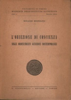 L'obiezione di coscienza negli ordinamenti giuridici contemporanei