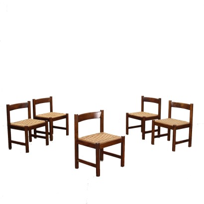 Group of 5 Poltronova Torbecchia Chairs Beech Italy 1970s