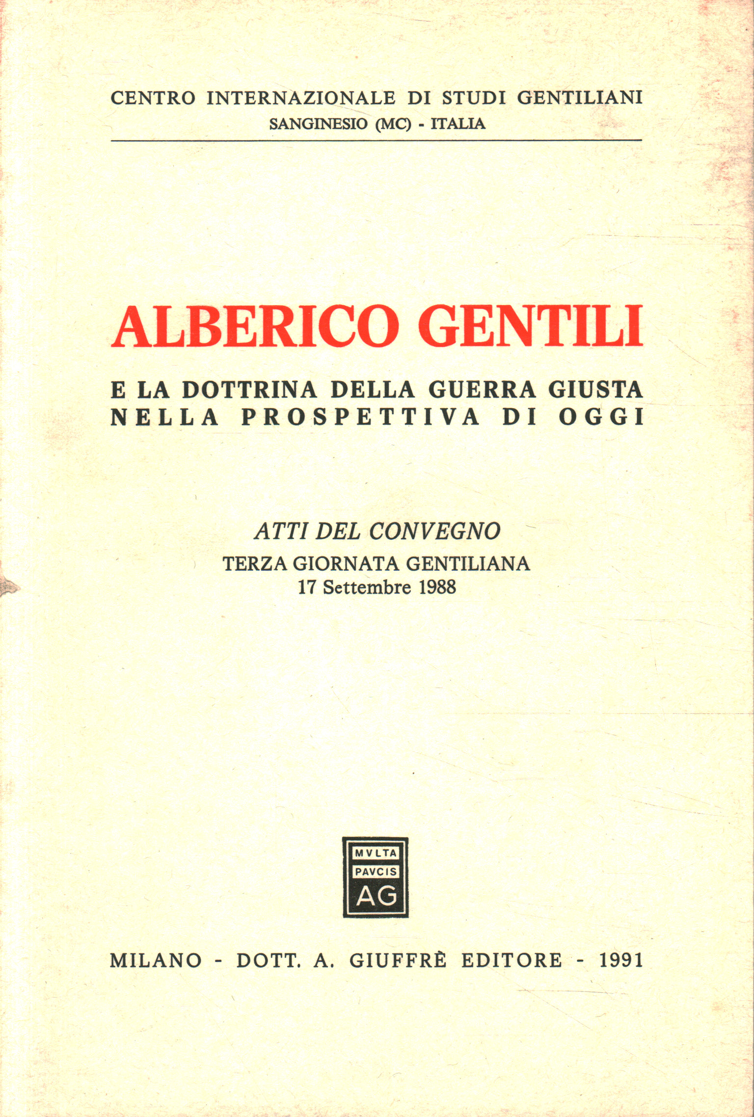 Alberico Gentili e la dottrina della g