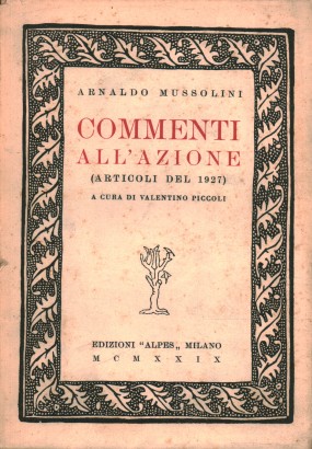 Commenti all'azione (Articoli del 1927)