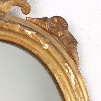 antiquariato, specchiera, antiquariato specchiera, specchiera antica, specchiera antica italiana, specchiera di antiquariato, specchiera neoclassica, specchiera del 800 - antiquariato, cornice, antiquariato cornice, cornice antica, cornice antica italiana, cornice di antiquariato, cornice neoclassico, cornice del 800,Specchiera Ovale in Legno Dorato