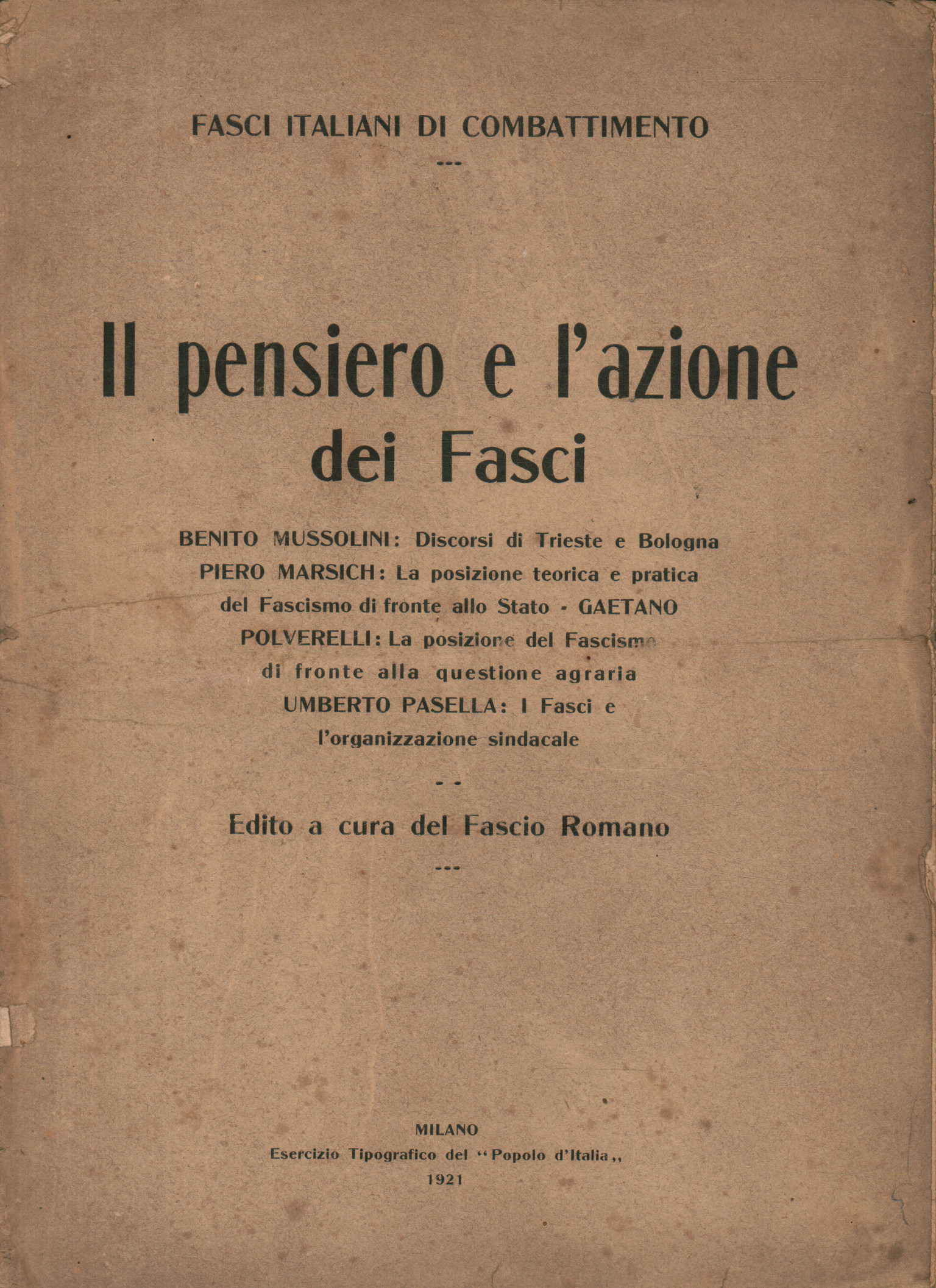 Il pensiero e l'azione dei Fa