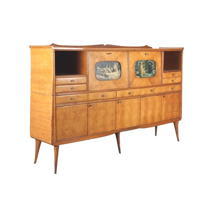 Buffet Placage de Chêne Italie Années 1950-1960