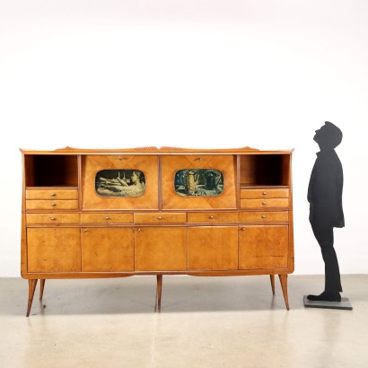 Buffet Placage de Chêne Italie Années 1950-1960