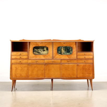 Buffet Placage de Chêne Italie Années 1950-1960