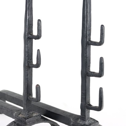 Pair of Andirons Wrought Iron Italy XVIII-XIX Century