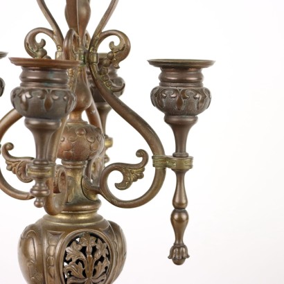 Table Clock with Candelabra Bronze France XIX Century