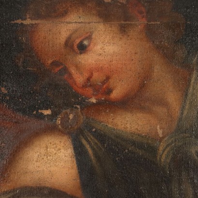 Heilige Jungfrau mit Kind Öl auf Leinwand Italien XVII Jhd