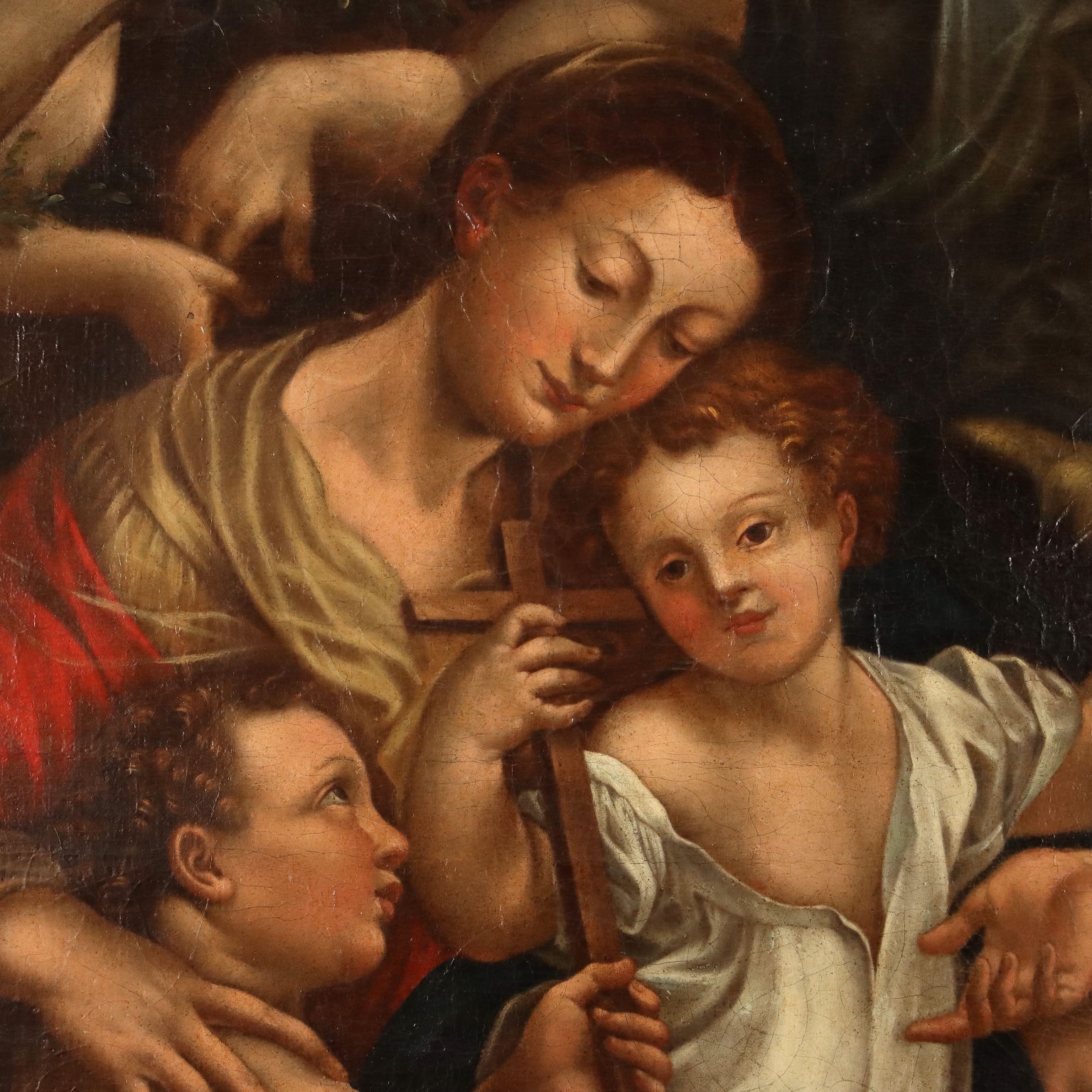 Dipinto Madonna con Bambino  Pittura antica Quadro 600 Olio su tela