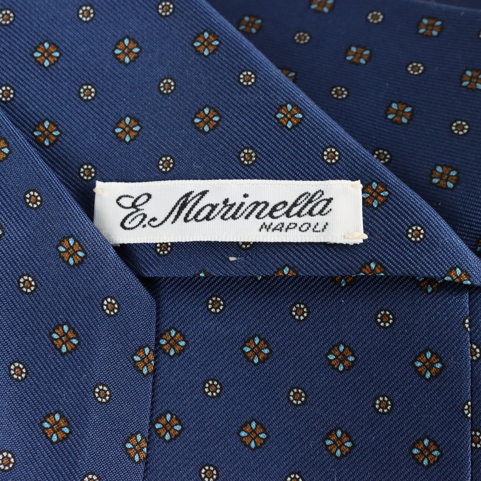 Cravate Second Hand E. Marinella Soie Bleue Italie