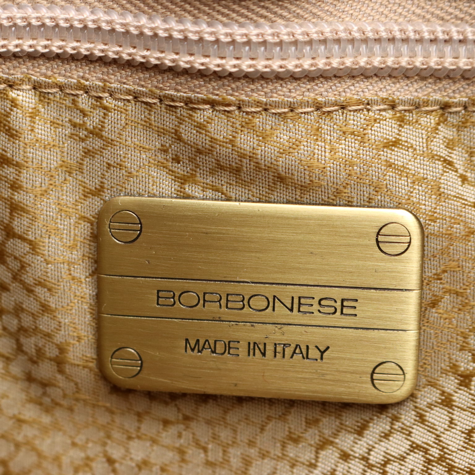 Second Hand Borbonese Schultertasche aus Leder Italien