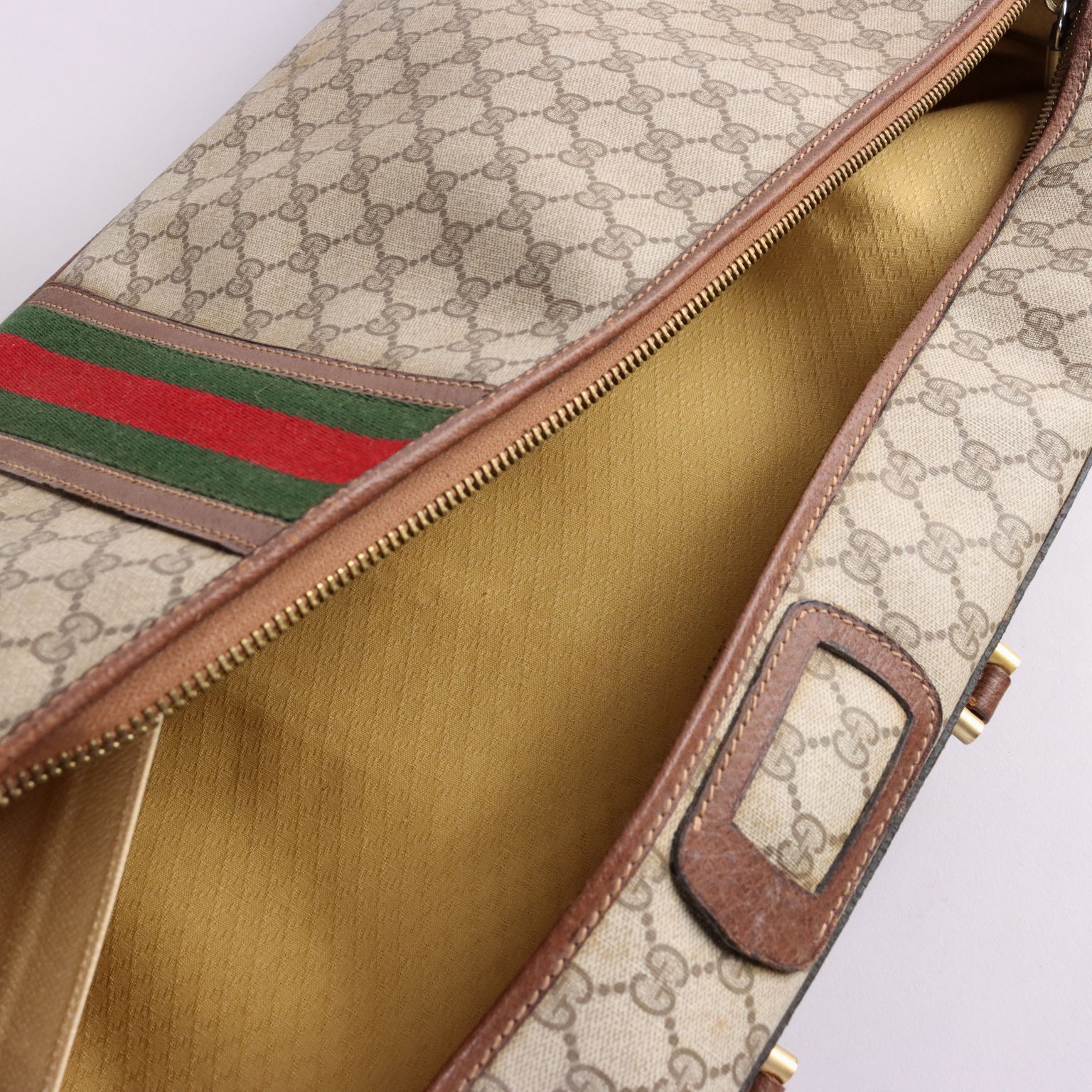 Vintage Gucci Boot Case Monogram Canvas Leather Collectable