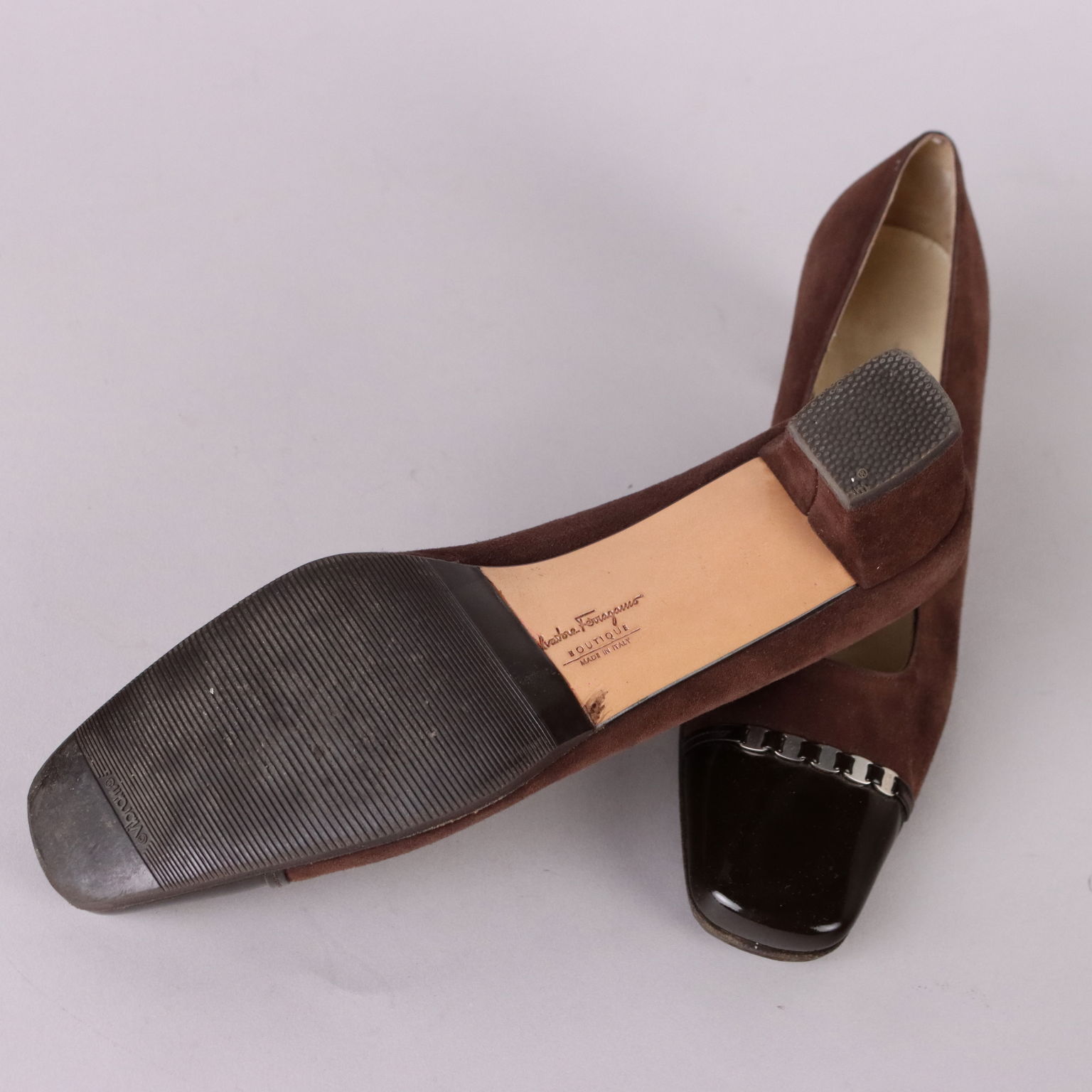 Vintage Ferragamo Schuhe aus Wildleder N. 37,5 der 80er Jahre