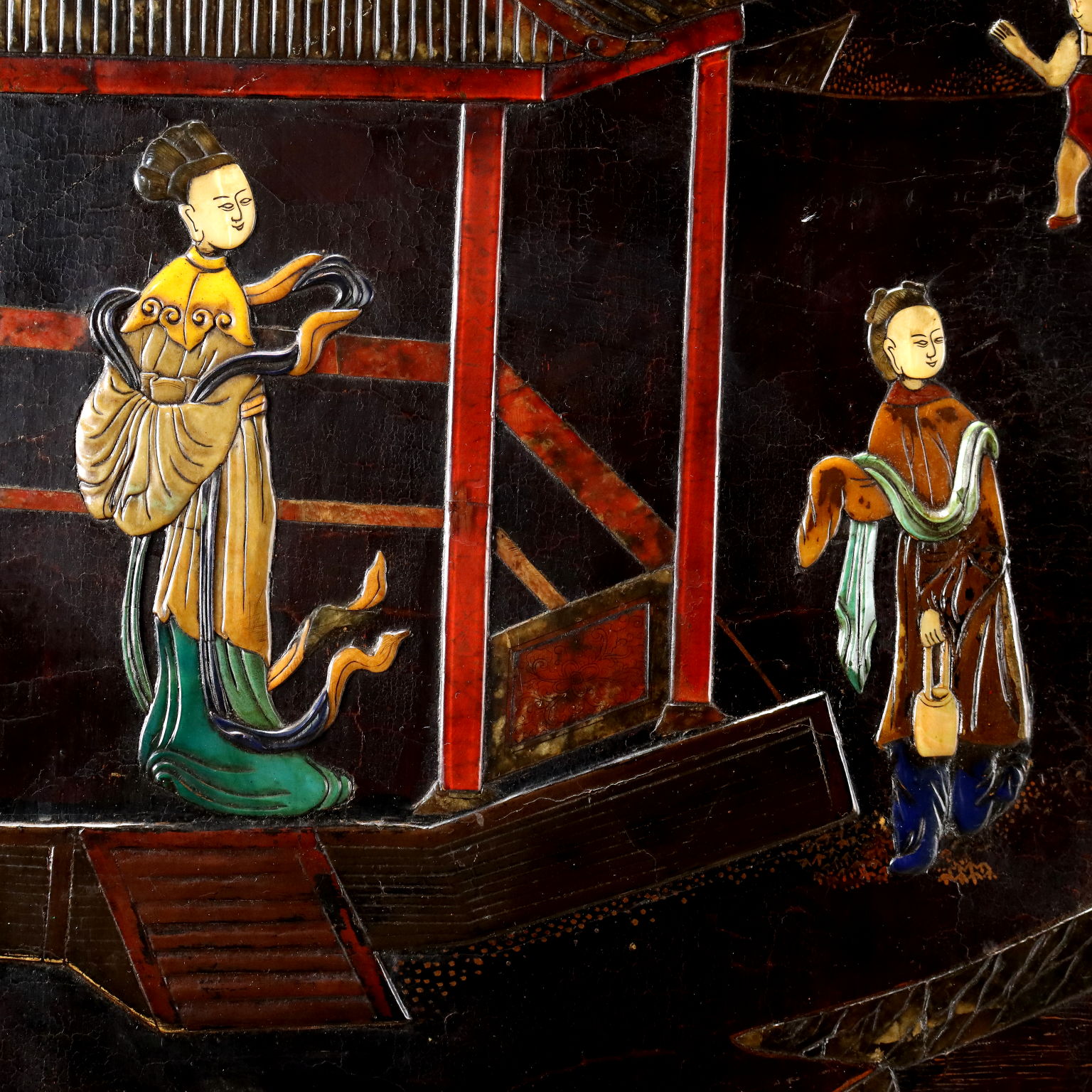 Antike Asiatische Anrichte aus Lackiertem Holz China des XX Jhs