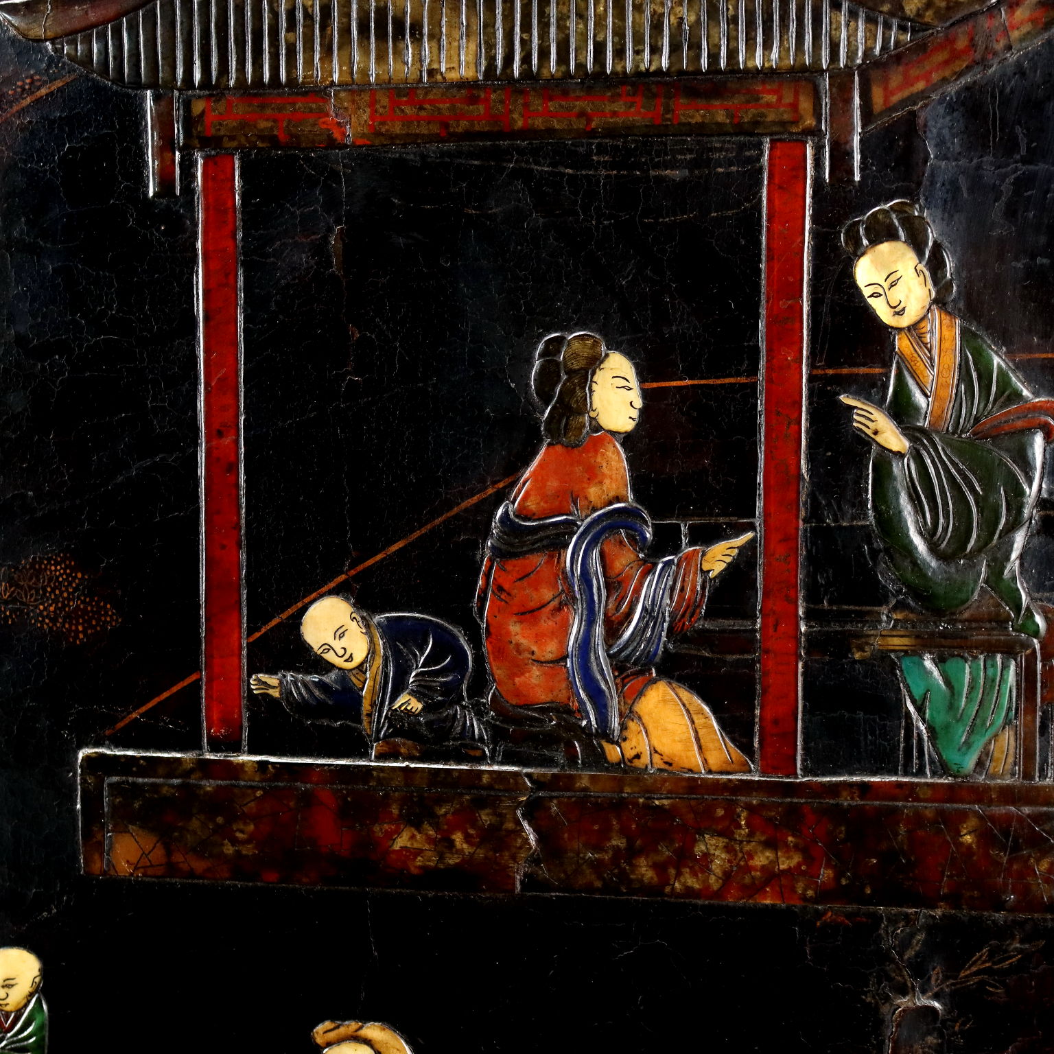 Antike Asiatische Anrichte aus Lackiertem Holz China des XX Jhs