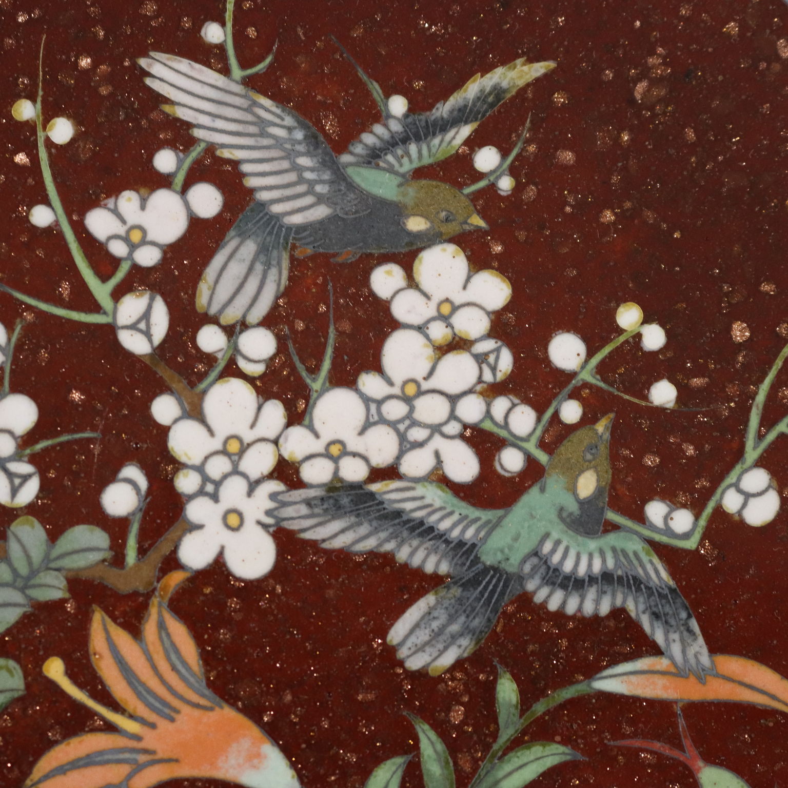 Antikes Teller aus Cloisonné-Email Japan Meiji Zeit 1890 ca.