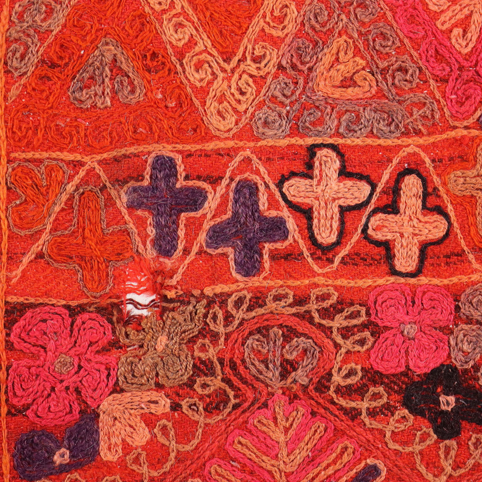 Tapis Kilim Ancien en Coton Noeud Fin Maroc 246 X 150 cm