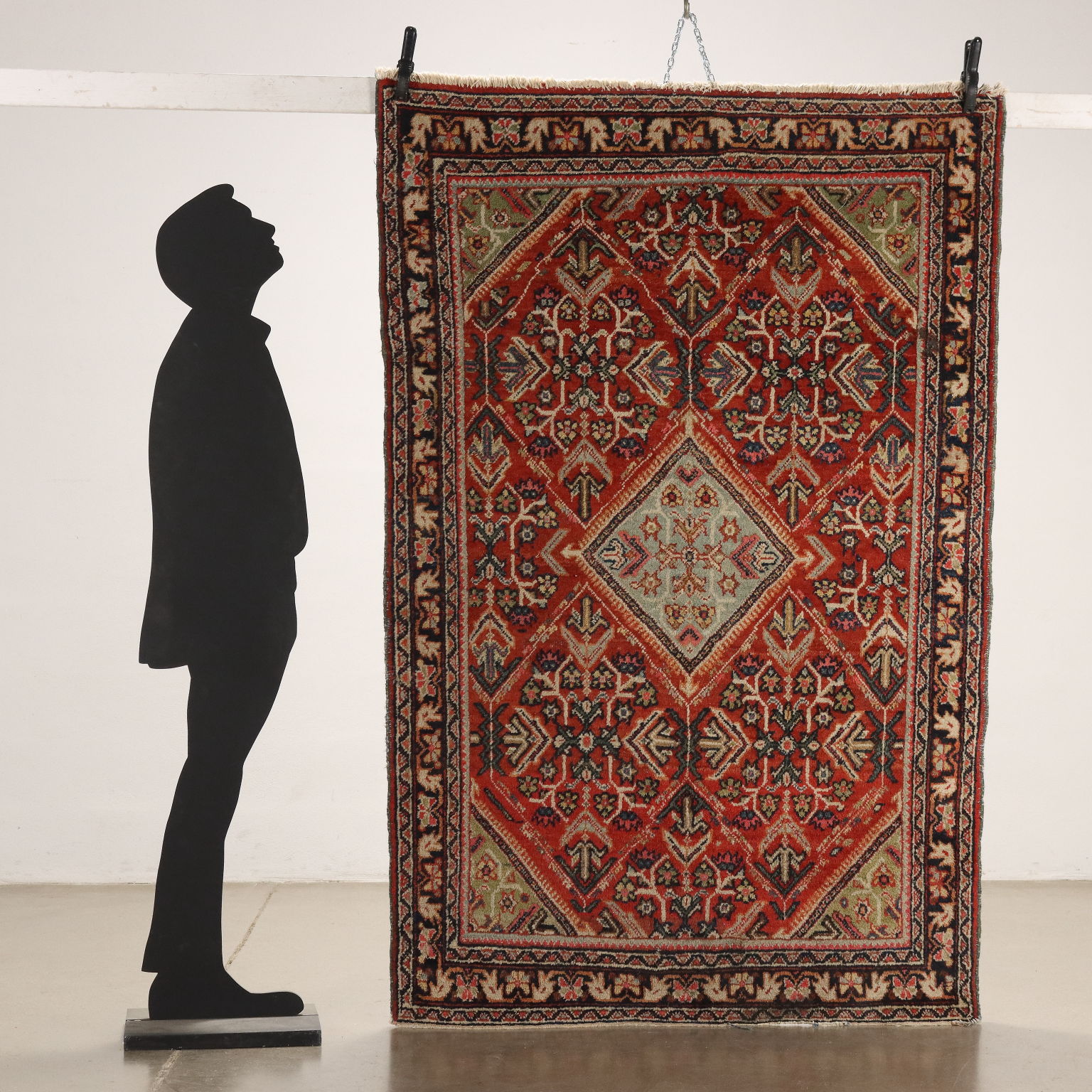 Antiker Asiatischer Teppich Baumwolle Wolle 200 x 130 cm