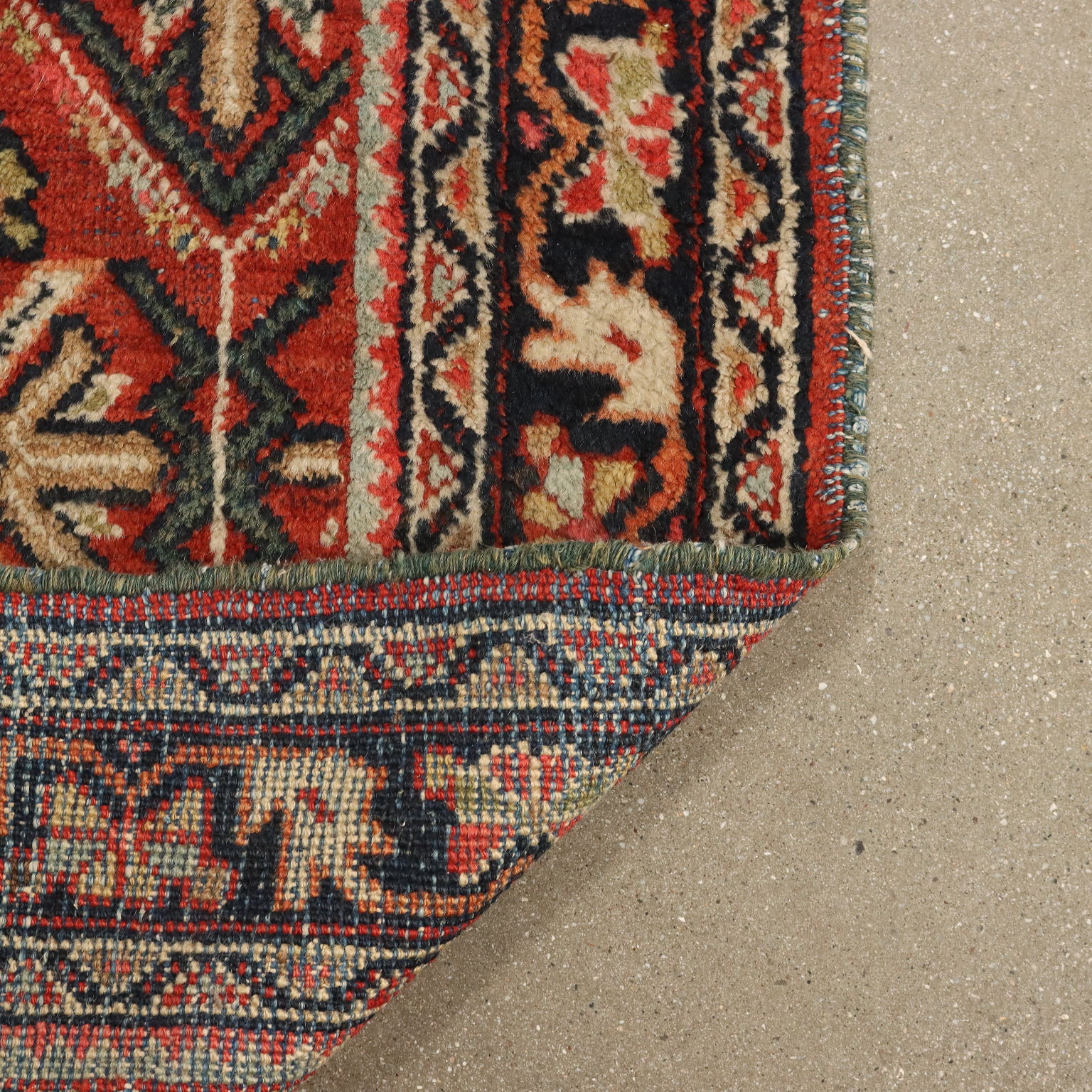 Antiker Asiatischer Teppich Baumwolle Wolle 200 x 130 cm
