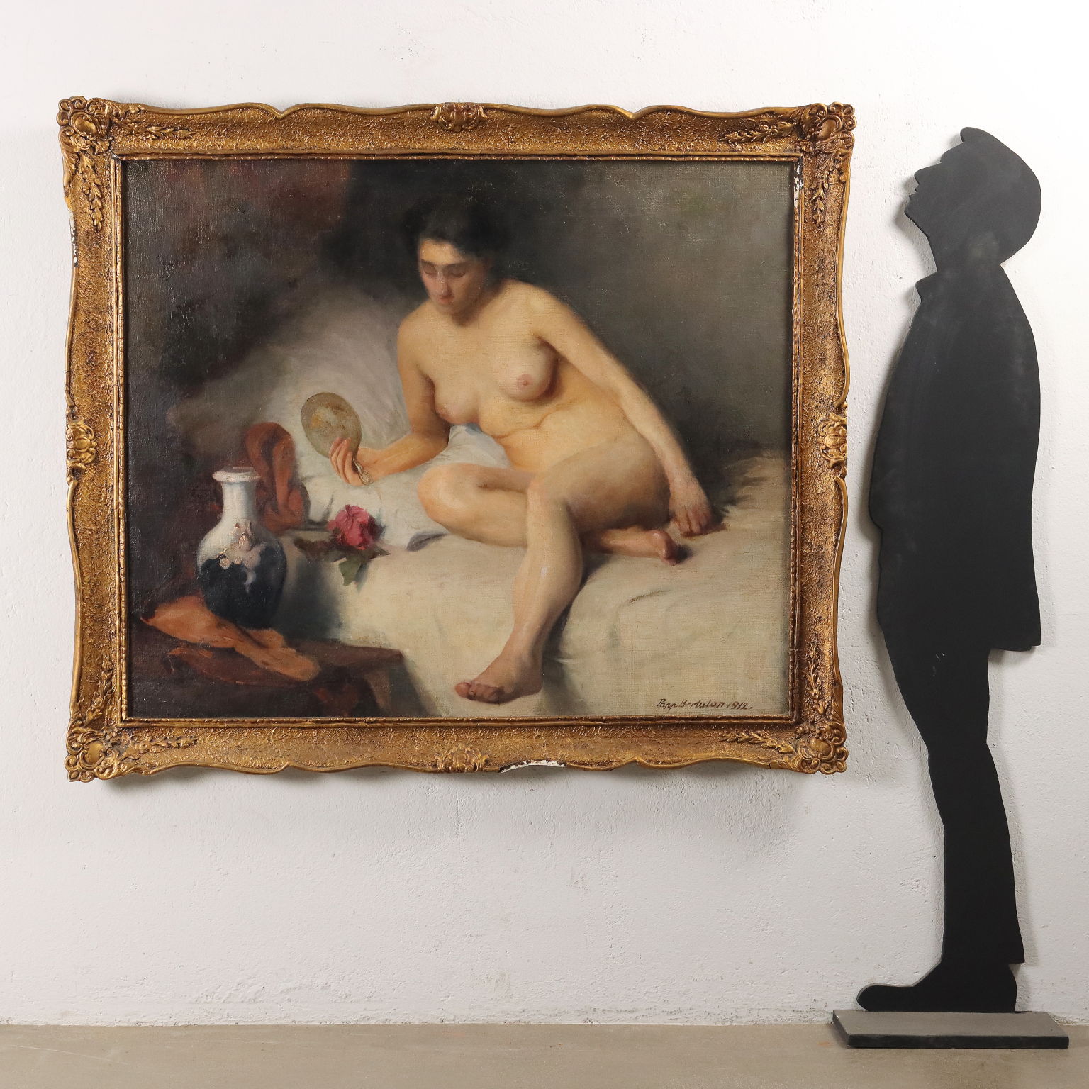 Modern Painting by Papp Bertalan Oil on Canvas Female Nude 1912