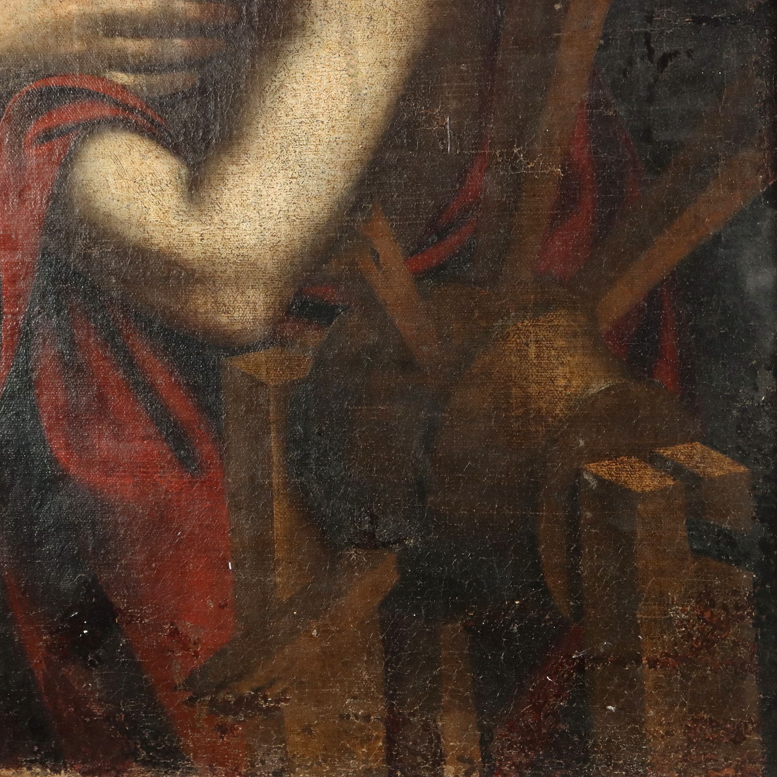 Antikes Gemälde mit Historischem Subjekt Öl auf Leinwand XVII Jhd