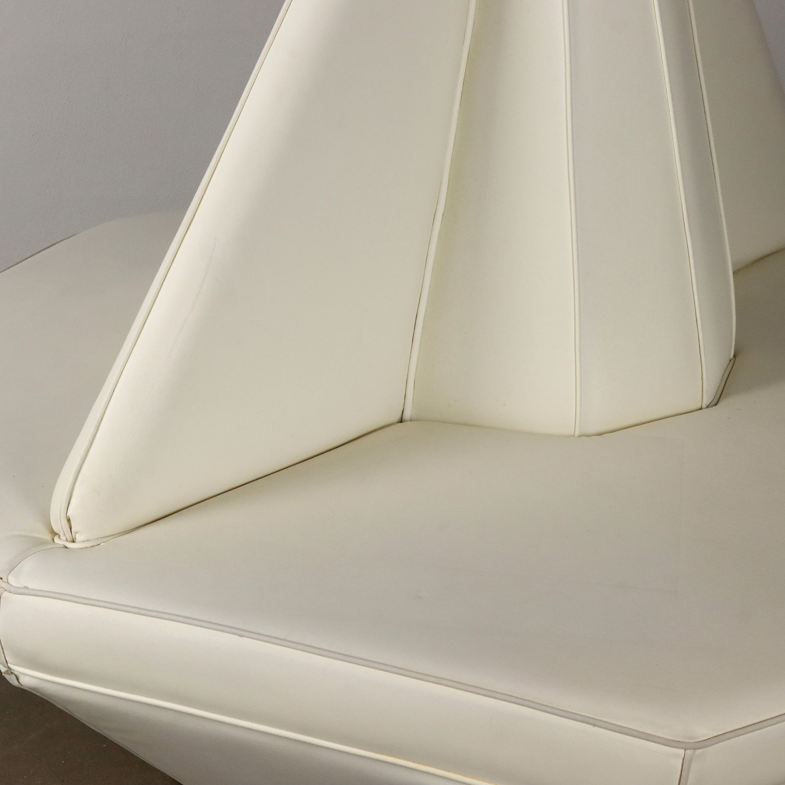 Vintage 1980s Polygonal Sofa Foam Leatherette Italy