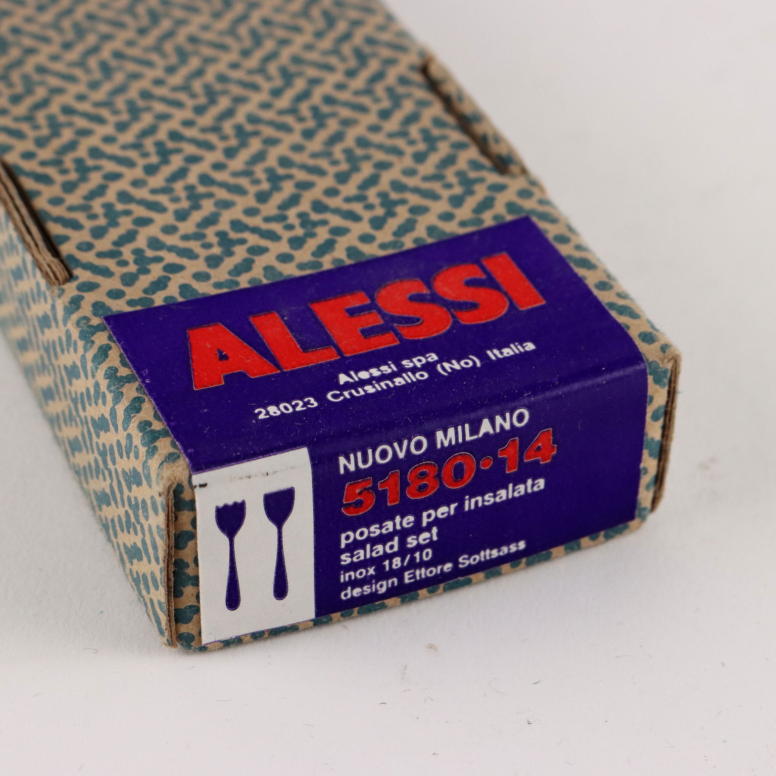 Vintage Besteckservice Alessi Sottsass 8 Personen Stahl der 80er Jahre