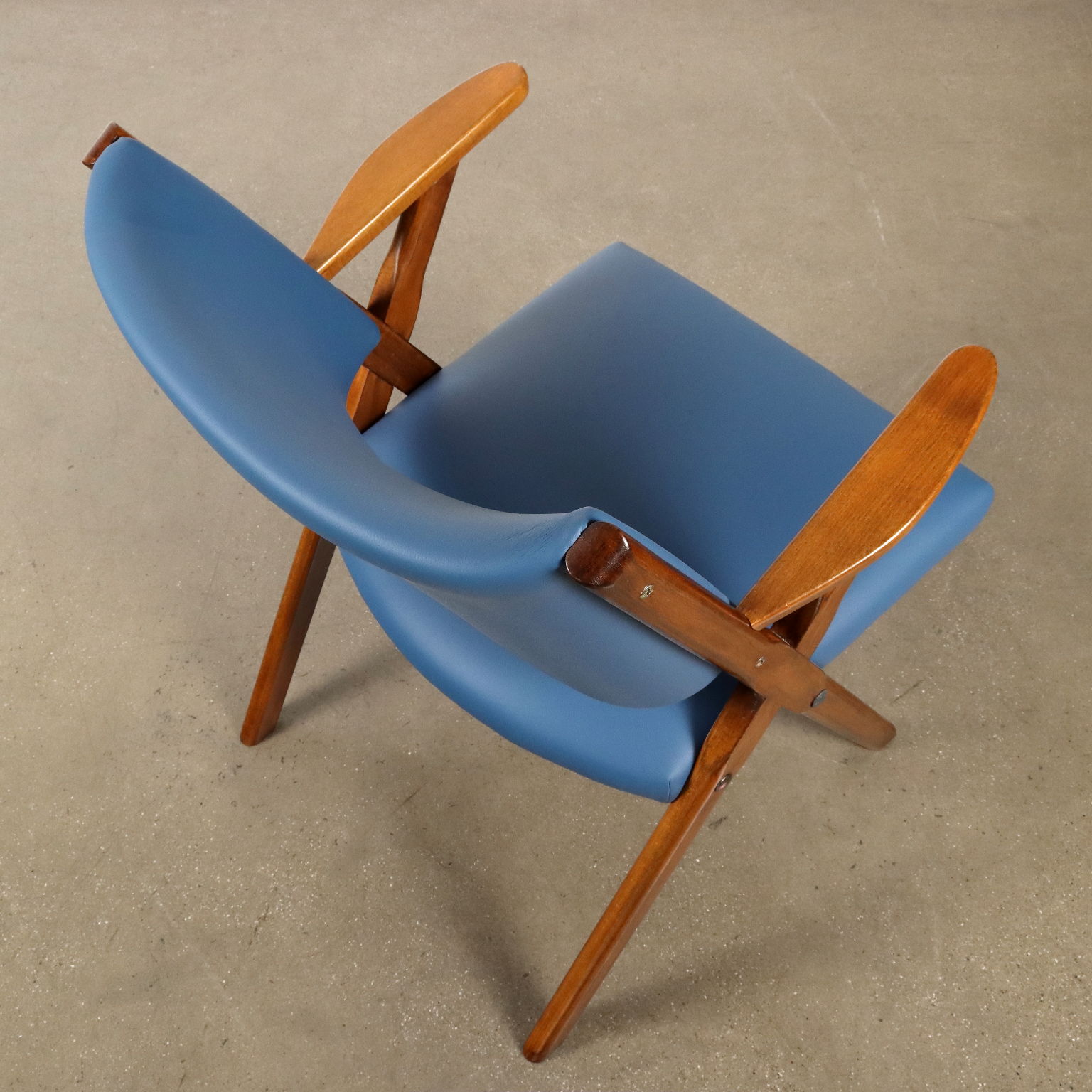 Paar Vintage Sessel aus Buchenholz und Kunstleder der 50er-60er Jahre